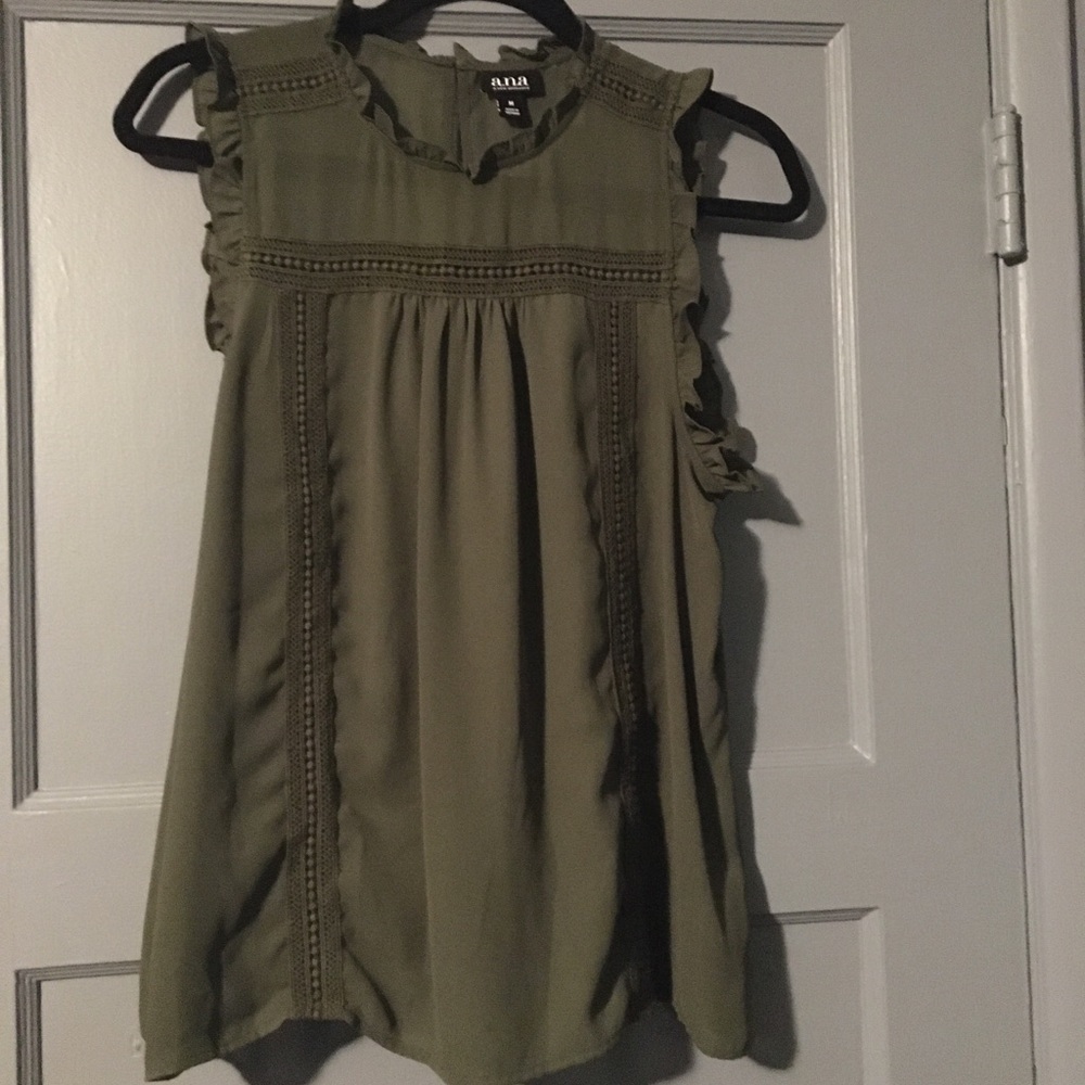 Women’s a.n.a. olive color blouse size medium.